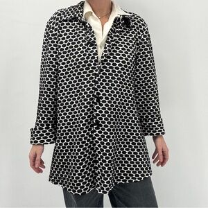 SOLE DIONE STUDIO Jacket Womens L Button-Up Lagenlook Artsy Textured Geometric